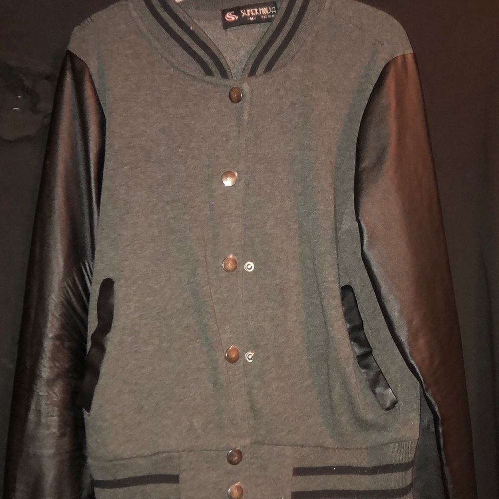 Black and gray jacket.